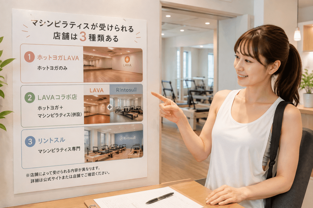 マシンピラティスの店舗を探している女性