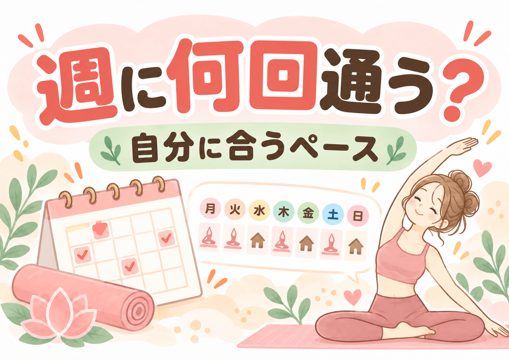 ホットヨガに通う回数の目安を示すイラスト