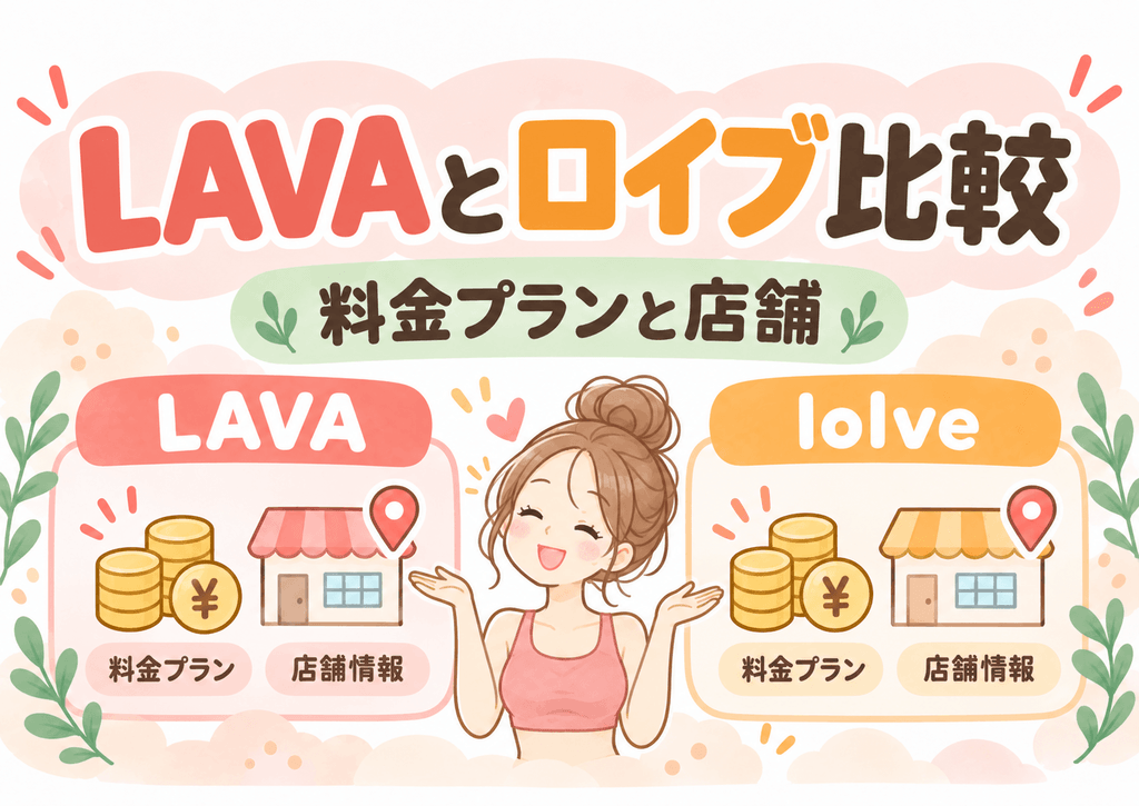 LAVAとロイブの料金プランと店舗情報の比較イラスト