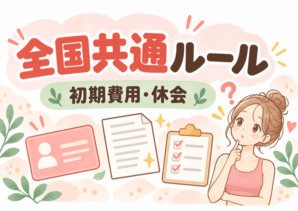 LAVAの全国共通ルールや初期費用を説明するイラスト