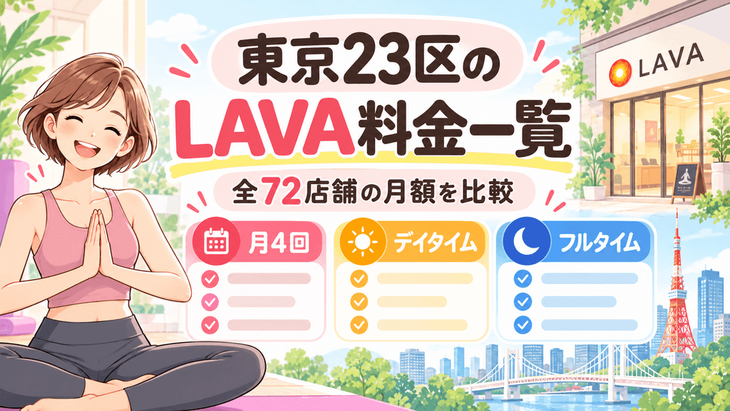 LAVA東京23区の料金全72店舗の月額一覧